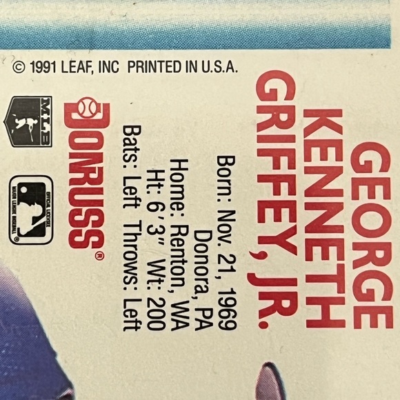 1991 Ultra Rare MINT Donruss Ken Griffey Jr. with no dot after INC ERROR. 😲 - Picture 7 of 7